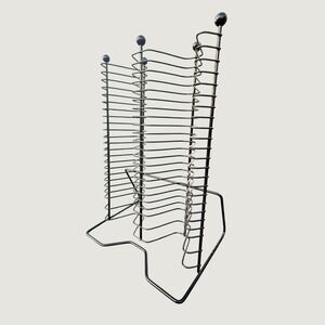 Y2K Vintage Black Metal CD Stand Rack 44 Disc Game DVD Storage Organizer Wire